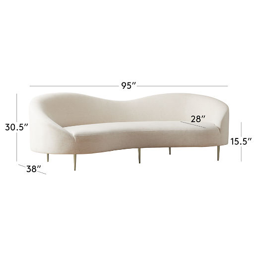 Curvo 95" White Performance Fabric Sofa by goop