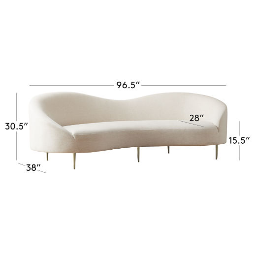 Curvo 95" White Performance Fabric Sofa by goop