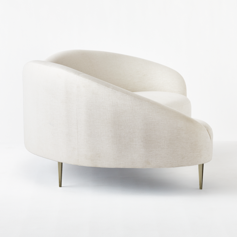 Curvo 96.5" White Performance Fabric Sofa by goop - image 5 of 15