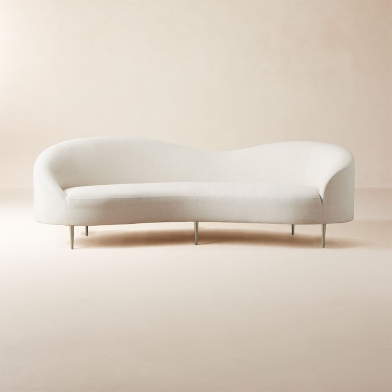 Curvo 96.5" White Performance Fabric Sofa by goop - image 0 of 16