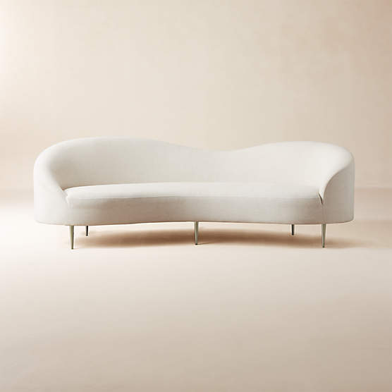 Curvo 96.5" White Performance Fabric Sofa by goop