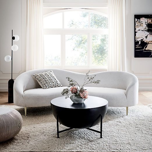 Curvo 95" White Performance Fabric Sofa by goop