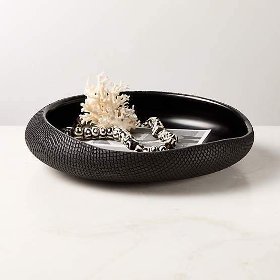 Cusco Textured Black Terracotta Decorative Bowl