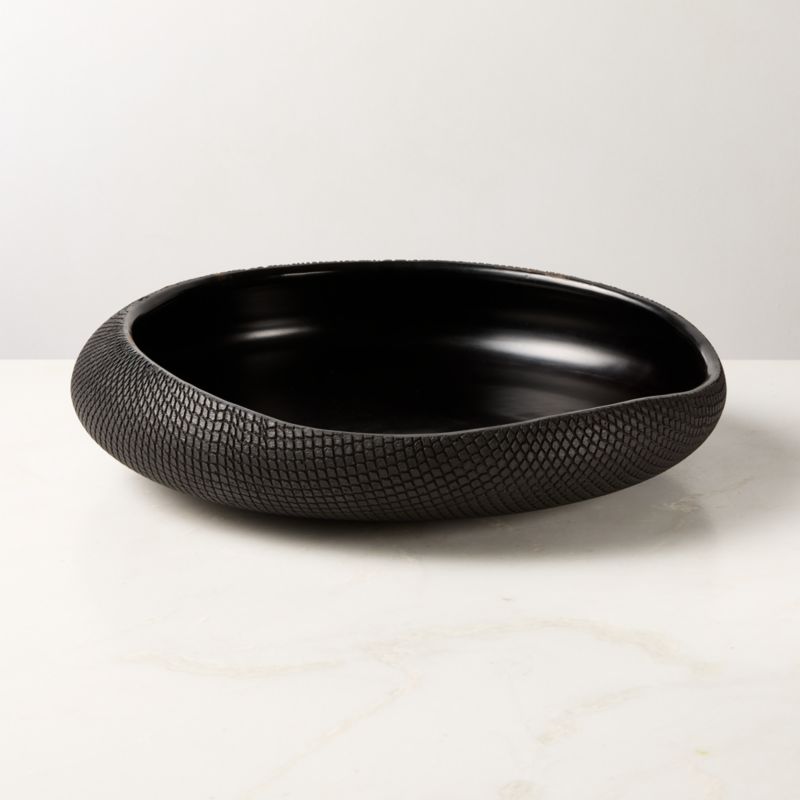 Viewing product image Cusco Textured Black Terracotta Decorative Bowl - image 1 of 7