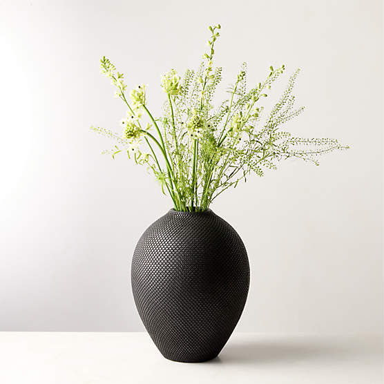 Cusco Textured Black Terracotta Vase Tall