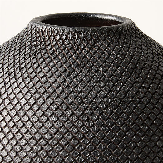 Cusco Textured Black Terracotta Vase Tall