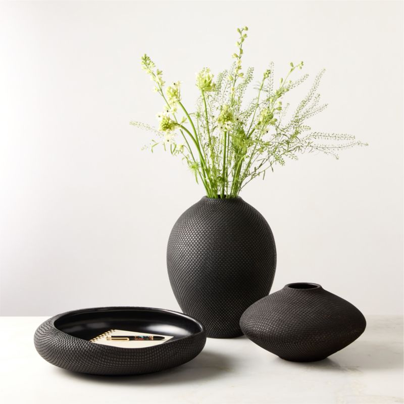 Cusco Textured Black Terracotta Vase Tall - image 5 of 7