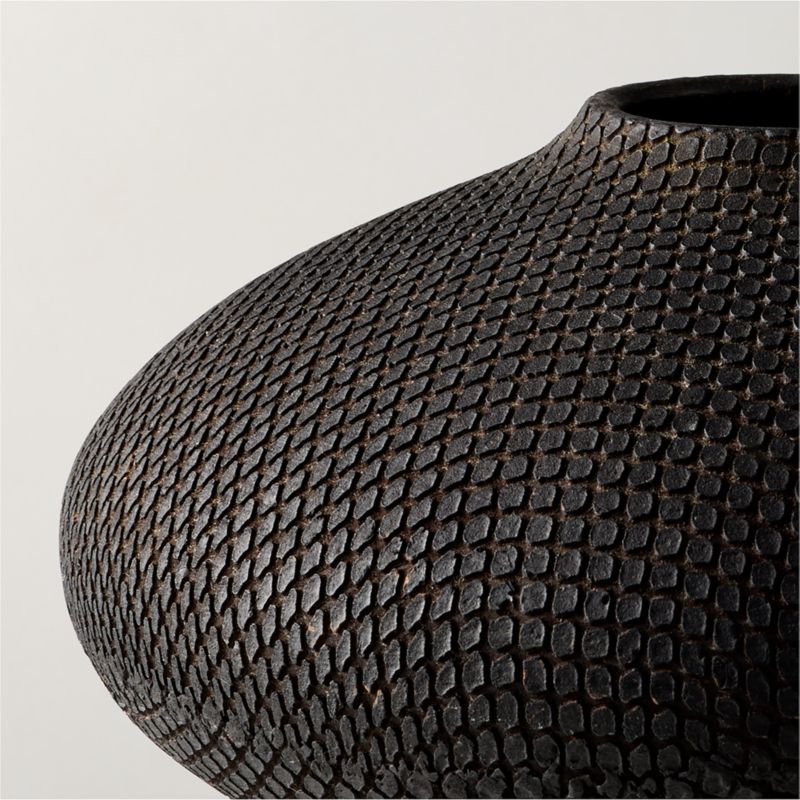 Cusco Textured Black Terracotta Vase Wide - image 3 of 14