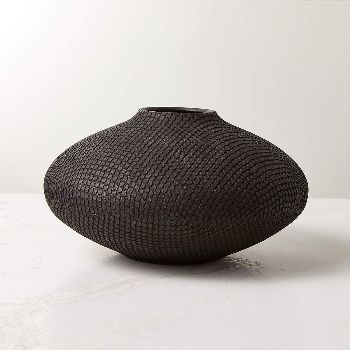 Cusco Textured Black Terracotta Vase + Reviews | CB2