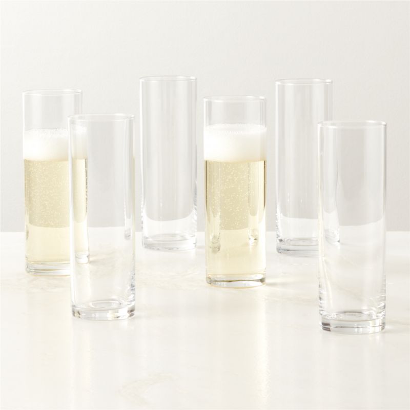 View Cylinder Champagne Flute Set of 6 details