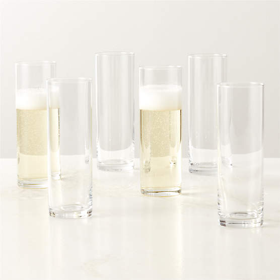 Cylinder Champagne Flute Set of 6