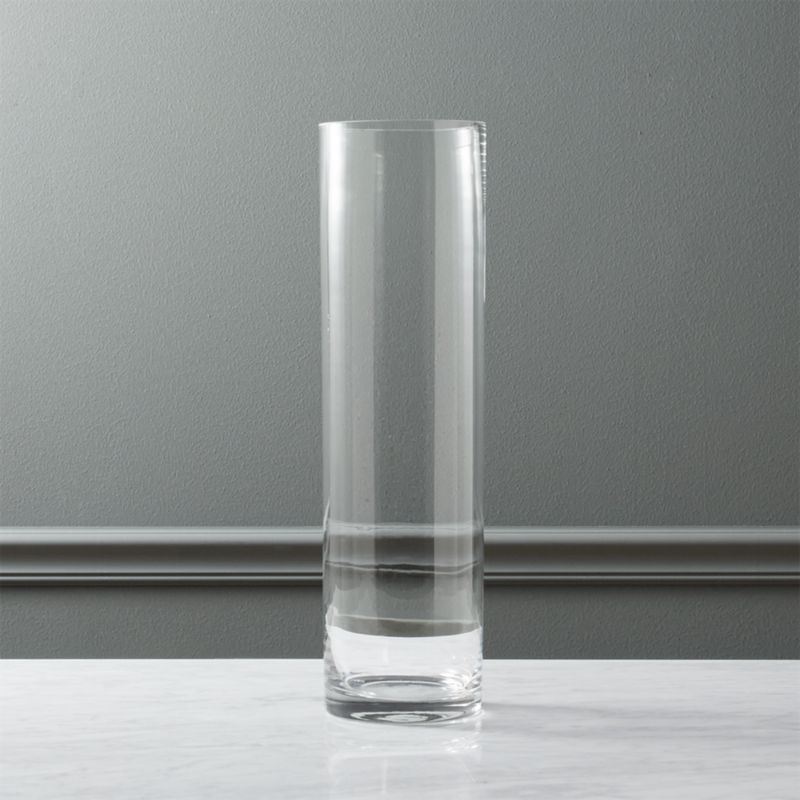 Clear Cylinder Vase 19.5" + Reviews CB2