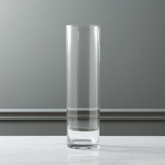Clear Cylinder Vase 19.5" + Reviews CB2