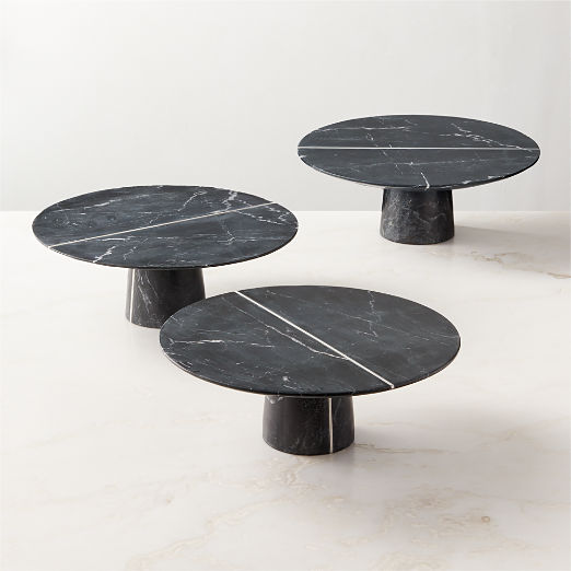 Cyloh Black Marble Pedestal Cake Stand