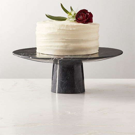 Cyloh Black Marble Pedestal Cake Stand