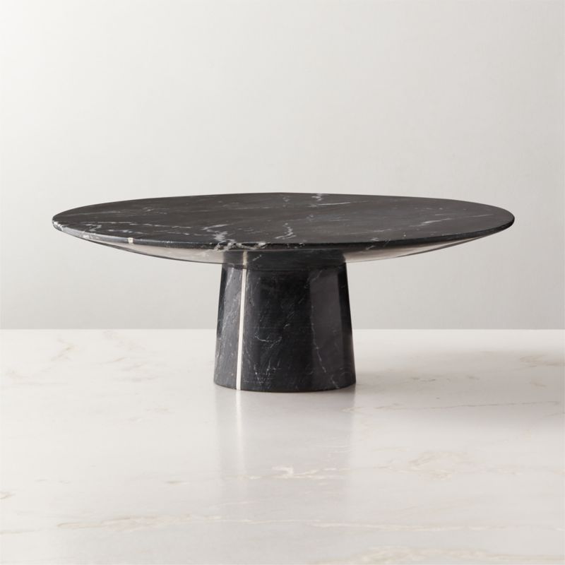 Cyloh Black Marble Pedestal Cake Stand - image 0 of 6