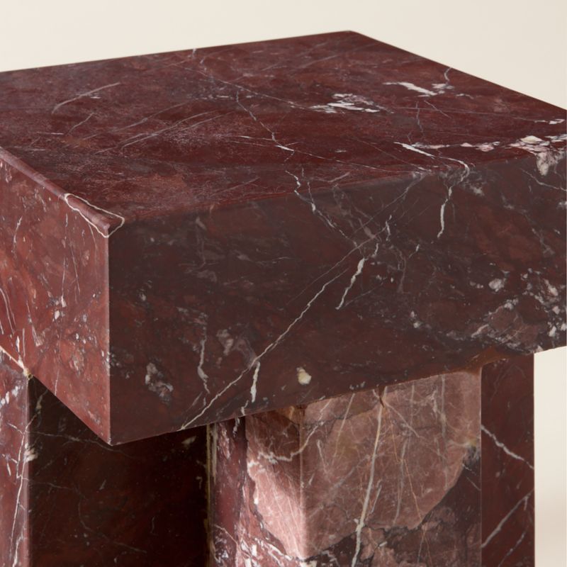 Cyprus Red Marble Indoor/Outdoor Side Table - image 4 of 5