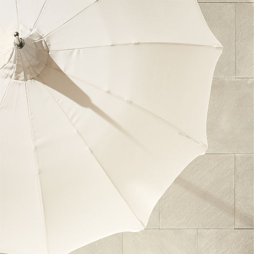 Pagoda Round Natural White Outdoor Umbrella with White Base