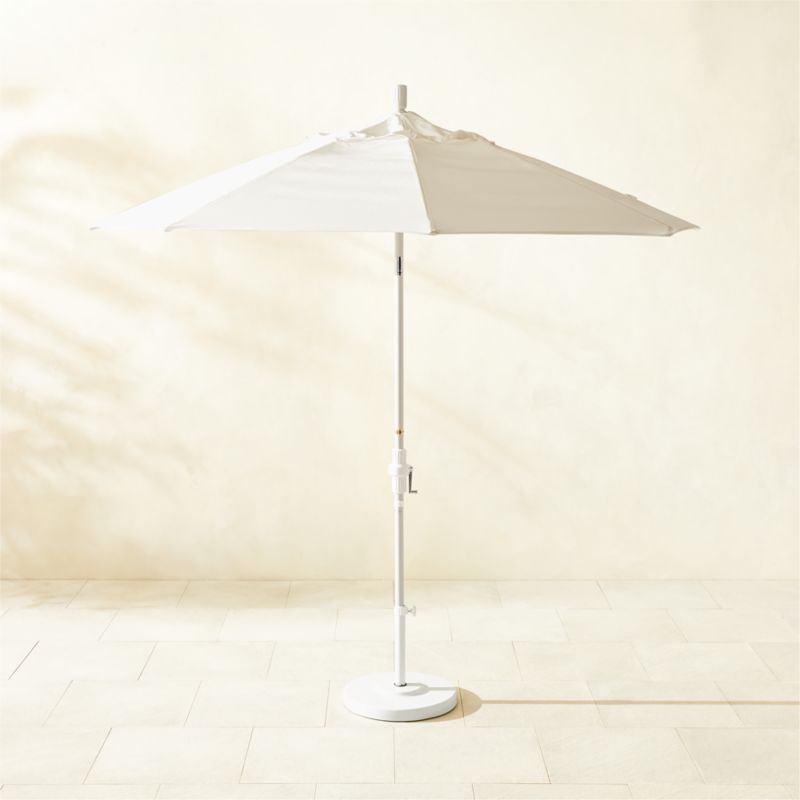 Market Round Natural White Outdoor Umbrella with White Base - image 0 of 4