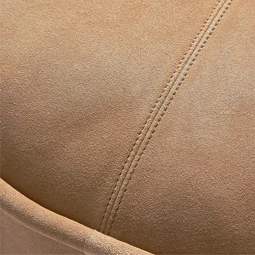 Dacre Round Light Brown Suede Throw Pillow 16"