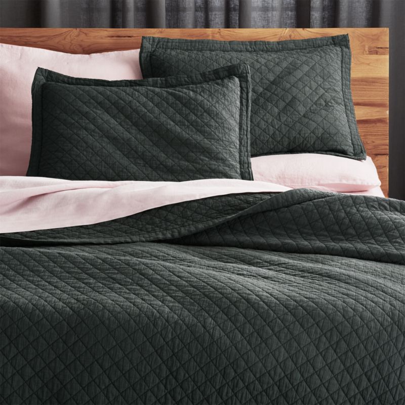 Dagny Dark Grey Quilt Cb2