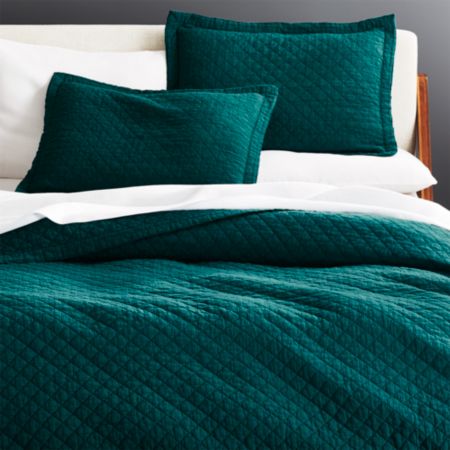 Dagny Teal King Quilt Reviews Cb2