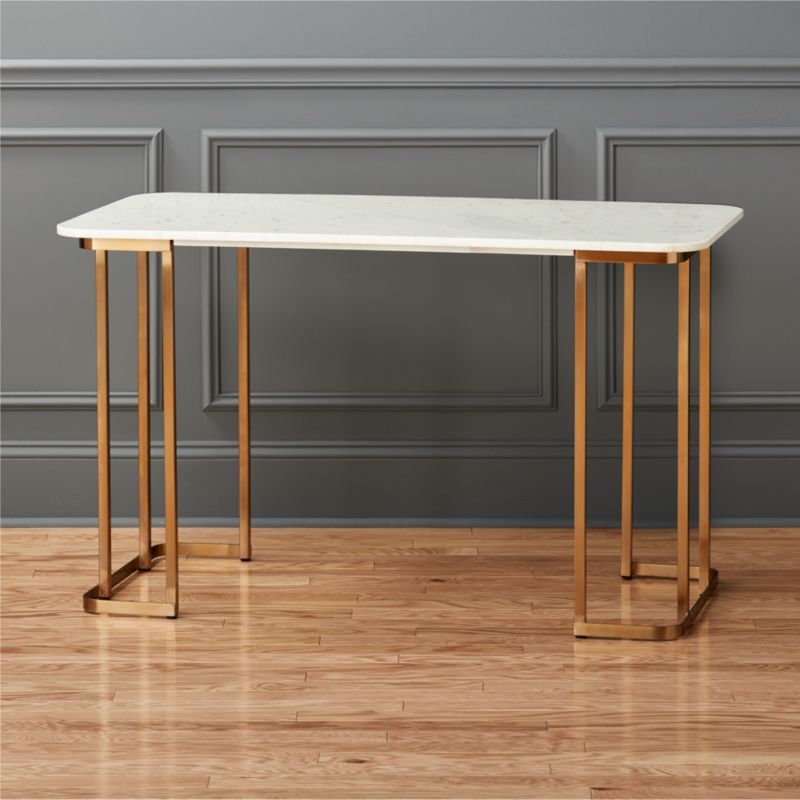 Dahlia Marble Desk Reviews Cb2