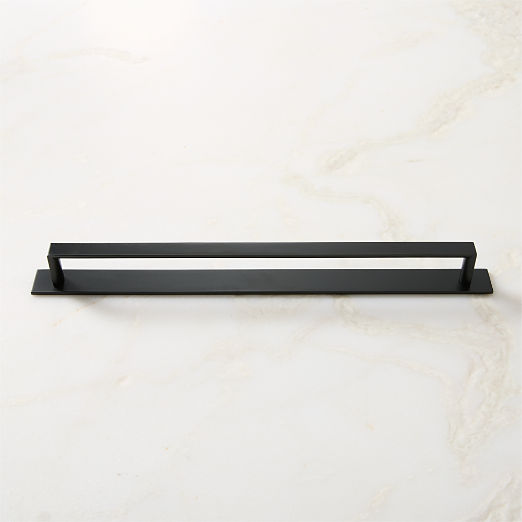 Damon Black Cabinet Handle with Back Plate 12"