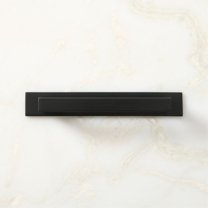 Damon Black Cabinet Handle with Back Plate 5" - image 1 of 5