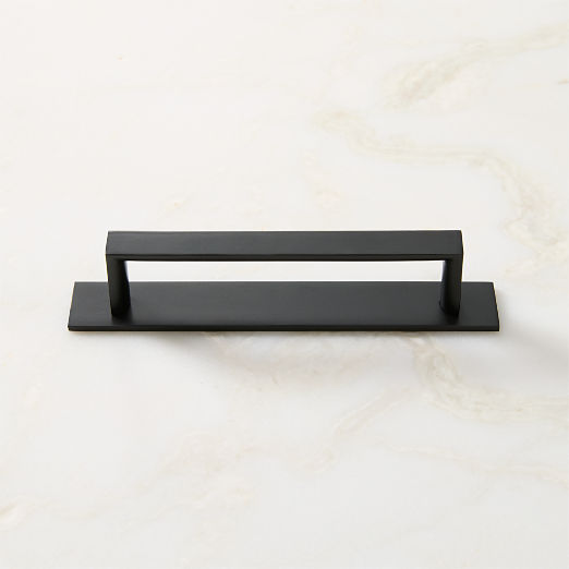 Damon Black Cabinet Handle with Back Plate 5"