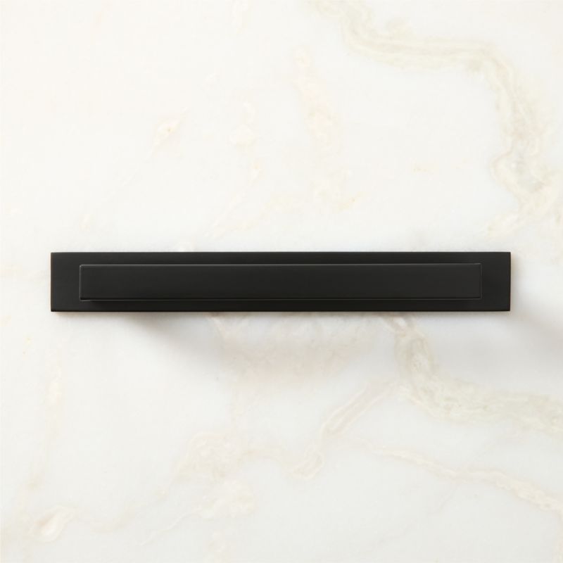 Damon Black Cabinet Handle with Back Plate 6" - image 1 of 5