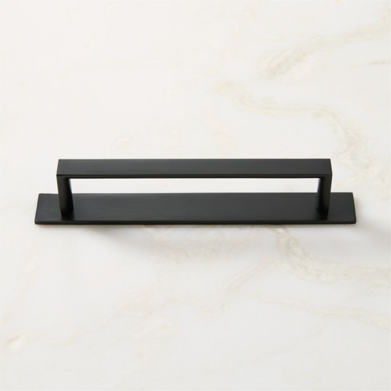 Viewing product image Damon Black Cabinet Handle with Back Plate 6" - image 1 of 5