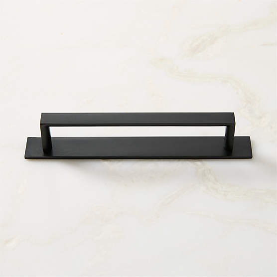 Damon Black Cabinet Handle with Back Plate 6"