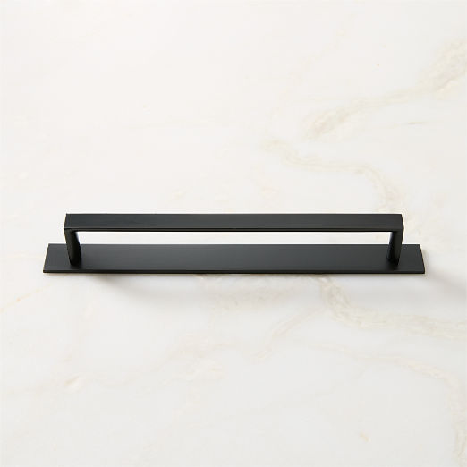 Damon Black Cabinet Handle with Back Plate 8"