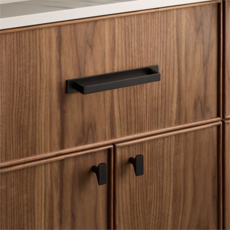 Damon Black Cabinet Handle with Back Plate 12" - image 2 of 5