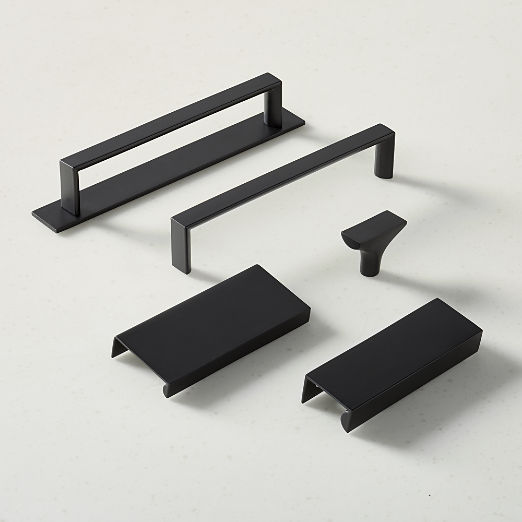 Damon Black Cabinet Handles with Back Plate