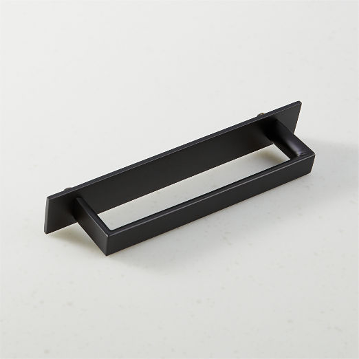 Damon Black Cabinet Handle with Back Plate 5"