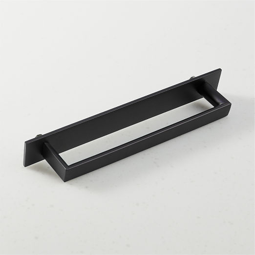 Damon Black Cabinet Handle with Back Plate 6"