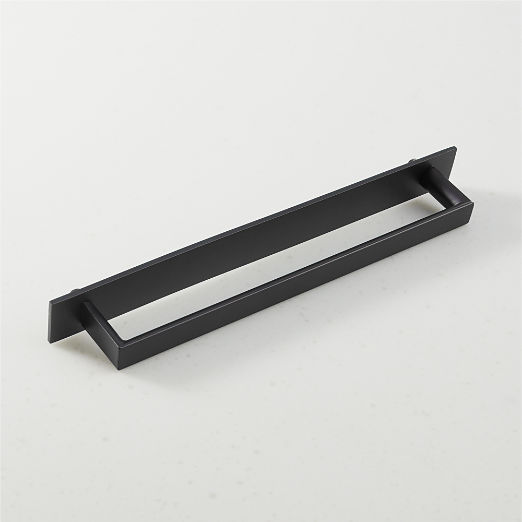 Damon Black Cabinet Handle with Back Plate 8"