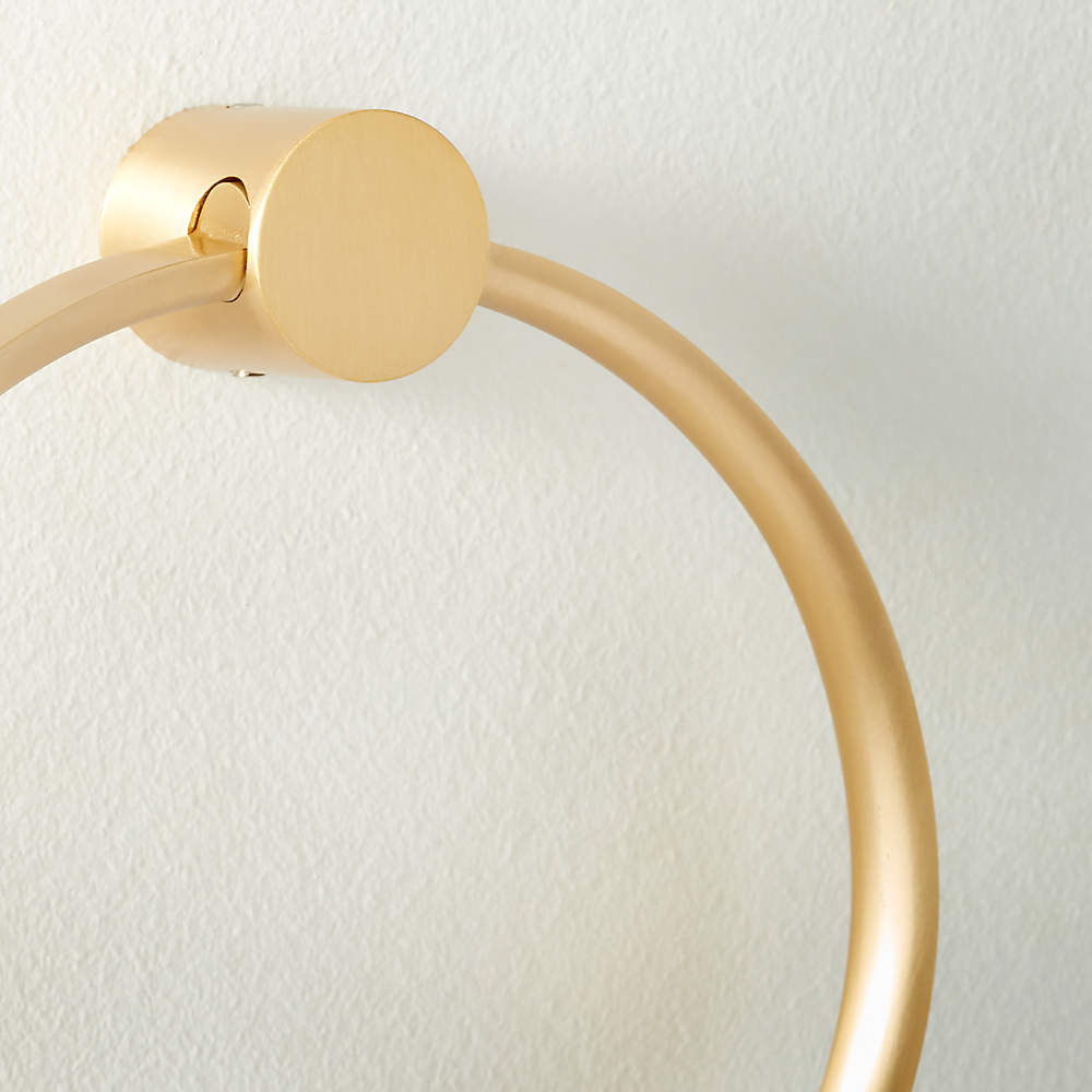 Satin brass hot sale towel ring