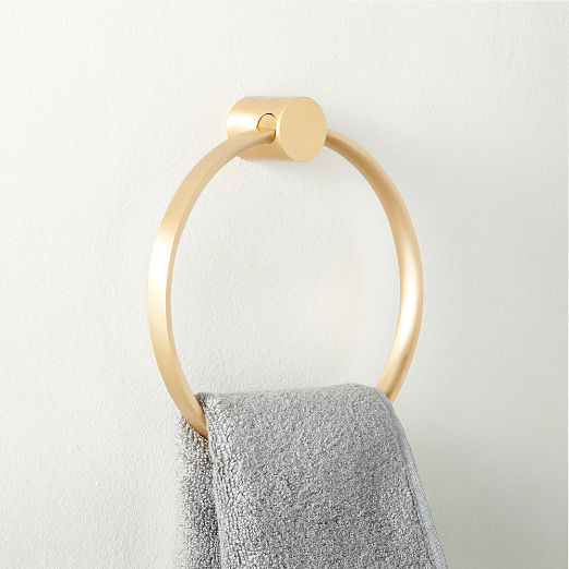 Damon Brushed Brass Towel Ring