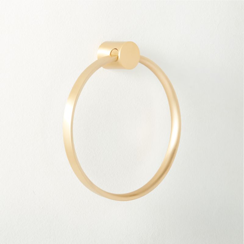 Damon Modern Brushed Brass Towel Ring + Reviews