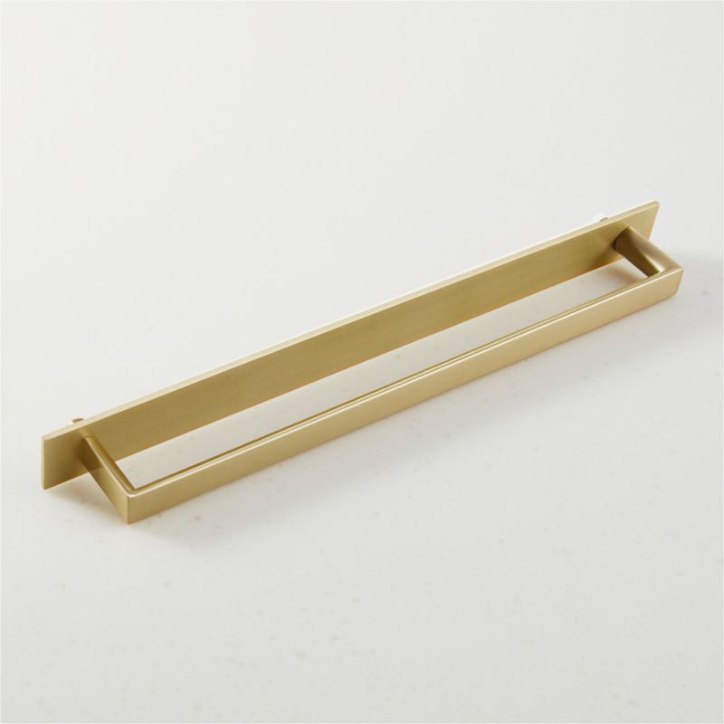 Damon Brushed Brass Handle with Back Plate 10" - image 1 of 4