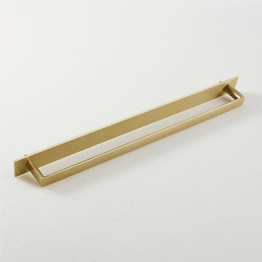 Damon Brushed Brass Cabinet Handle with Back Plate 12"