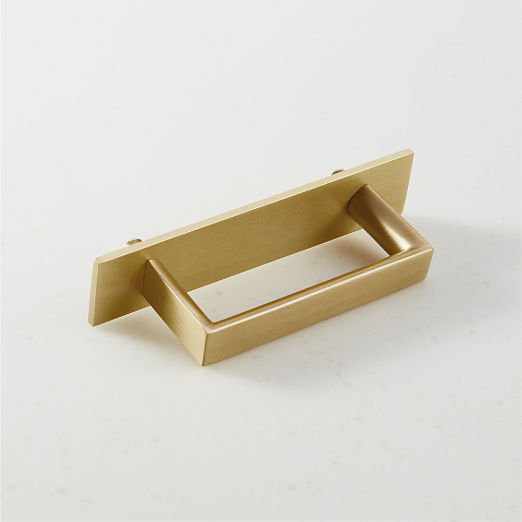 Damon Brushed Brass Handle with Back Plate 3"