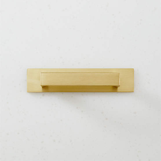 Damon Brushed Brass Handle with Back Plate 3"