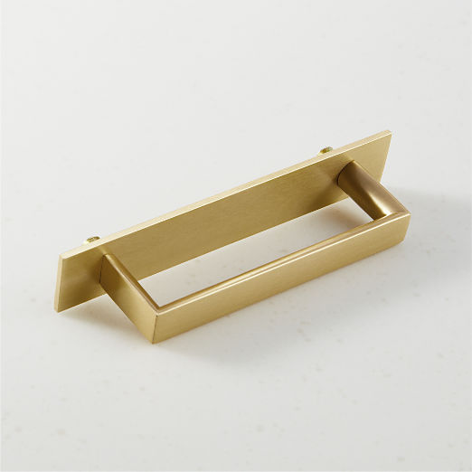 Damon Brushed Brass Cabinet Handle with Back Plate 4"