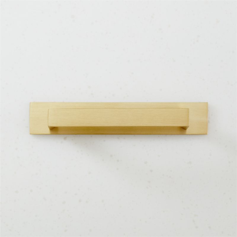 Viewing product image Damon Brushed Brass Handle with Back Plate 4" - image 1 of 4