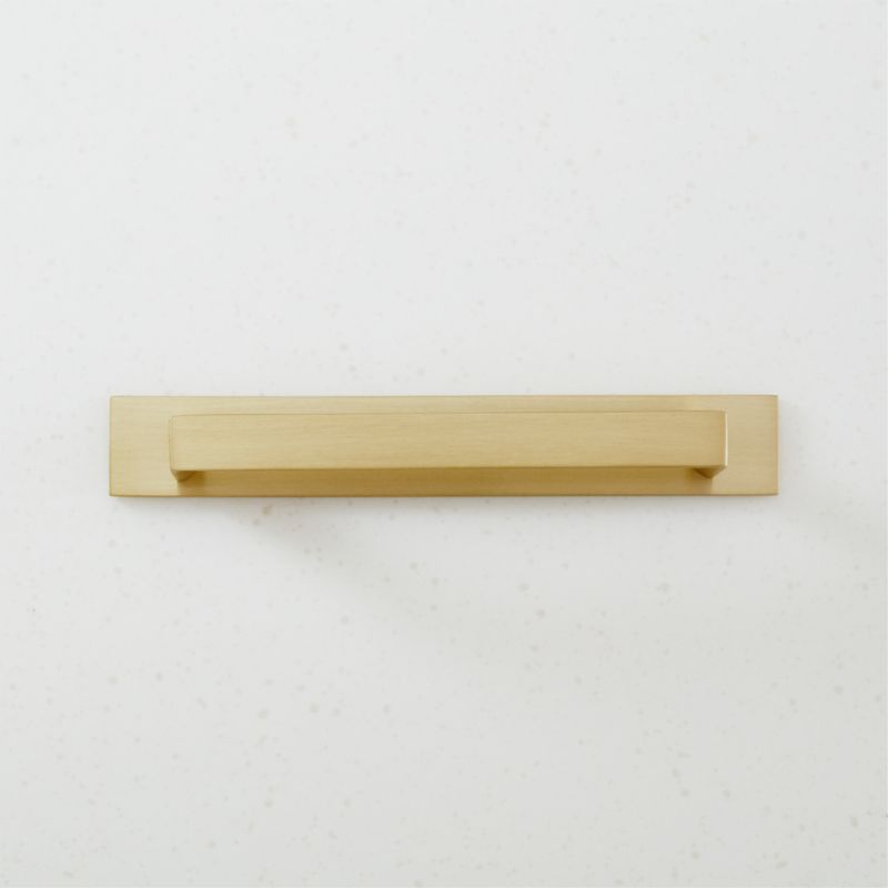 Damon Brushed Brass Handle with Back Plate 5" - image 0 of 4