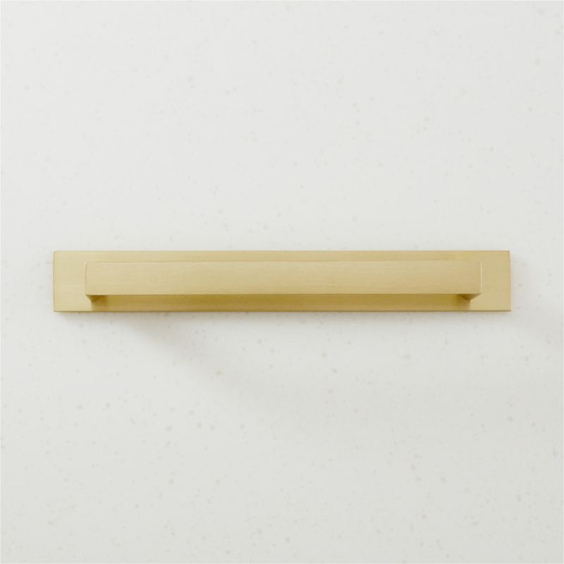 Damon Brushed Brass Handle with Back Plate 6" - image 0 of 5